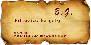 Bellovics Gergely névjegykártya